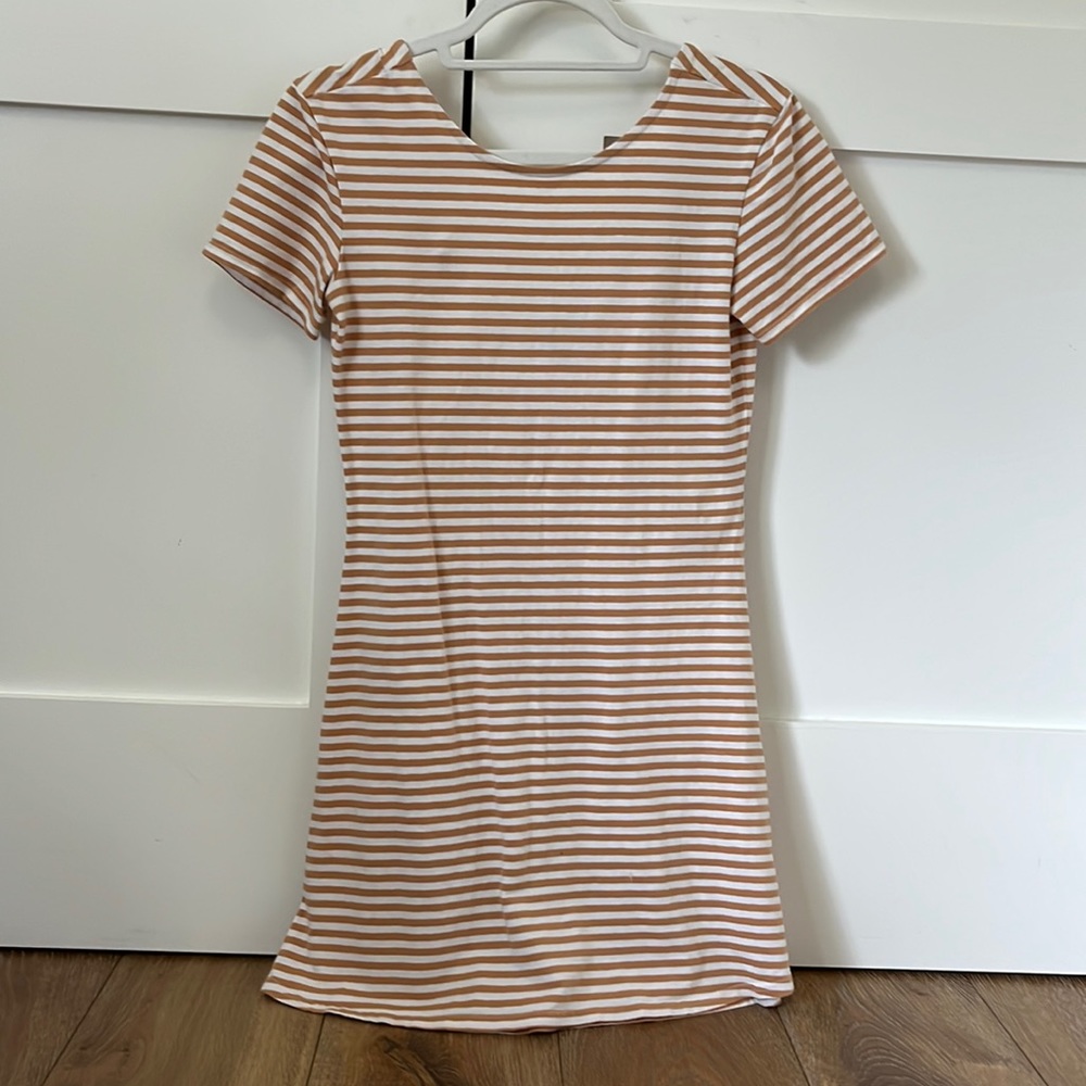 Volcom Cotton Mini Scoop Neck Stripe Dress Small (4-6)